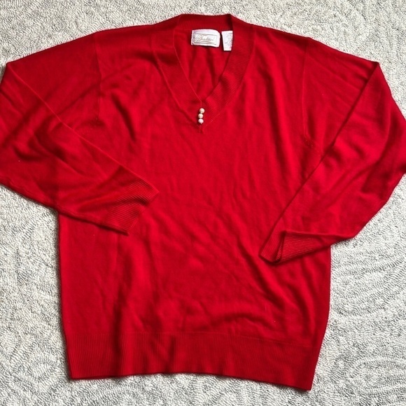 WOMAN’S Vintage Red Light Sweater Size 16 - Picture 1 of 6